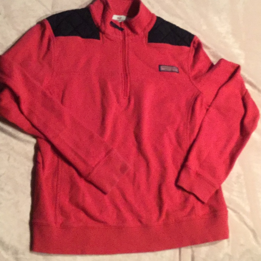Vineyard Vines 3/4 zip Shep Shirt Berry/ Navy sz S
